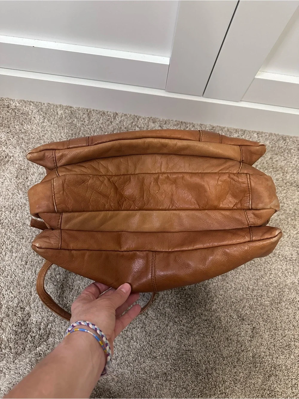 Avenues in Leather Vintage Brown Messenger Laptop Weekender Bag 14.5”x11.5”x5.5”